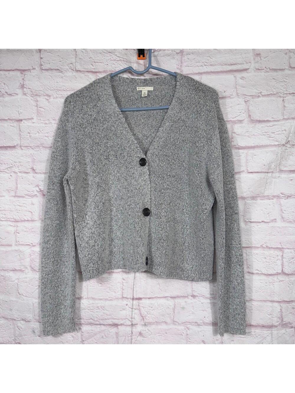 Cato EST. 1946 Medium Gray Button-Up Cardigan Sweater